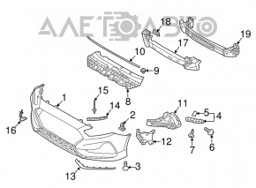 Front bumper mount right Hyundai Sonata 15-17