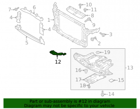 Front right upper wing bracket Hyundai Tucson 16-21