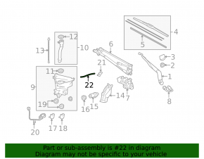 Front washer pipe Toyota Prius 20 04-09