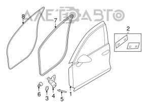 Bare front right door Porsche Cayenne 958 11-17