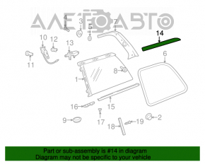Upper rear right side window trim for Mercedes X164 GL