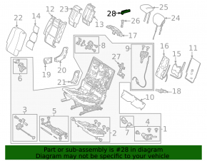 Rear left seat runner plug front central Mercedes X167 GLS 450 20-22 black