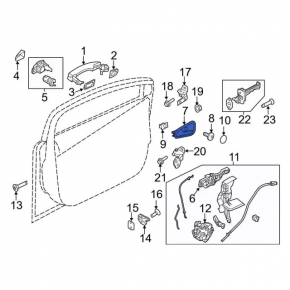 Door handle inner front right Ford Focus mk3 11-17 prerest for backlight