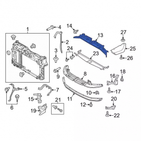 Upper radiator deflector Ford Fiesta 14-19 1.6