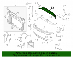 Upper radiator deflector Ford Fiesta 14-19 1.6