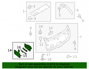 Lower tailgate trim lamp Mazda CX-9 16-halogen