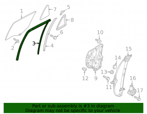 Rear left window seal for Mazda CX-5 13-16