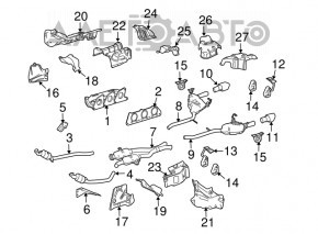 Muffler rear part with barrel left Mercedes W164 ML350
