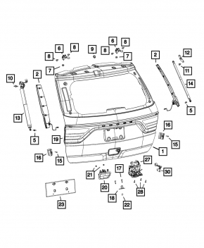 Tailgate handle Jeep Grand Cherokee WK2 17-17 keyless