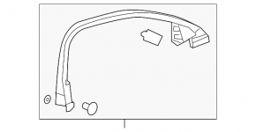 Door frame inner front right Chevrolet Malibu 16- black