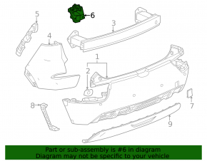 Rear bumper mount under the left light Chevrolet Bolt EUV 22-23