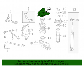 Spring support rear left upper Lexus IS 14-24