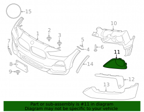Left fog light frame for BMW X2 F39 18-23