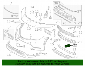 Left front bumper lower reinforcement fang Toyota Prius 23-26
