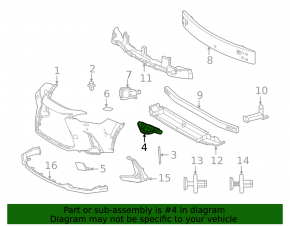 Front bumper mount, right, Lexus NX 22-25
