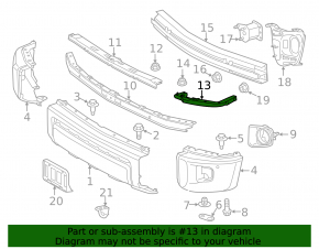 Right front bumper mounting strip for Toyota Tundra 14-21