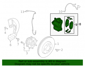 Front right support Hyundai Kona 18-23 for brake disc 305mm