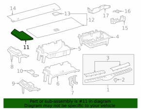 Trunk floor left Lexus RX350L RX450hL 18-22 long black