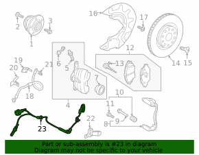 Front left ABS sensor wire for VW Jetta 19-24