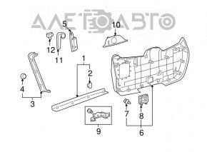 Trunk door trim right Toyota Highlander 08-13 beige