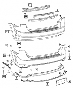 Dodge Journey 11- SXT Rear Bumper Lip