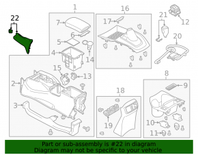 Left side center console trim for Nissan Rogue Sport 17-22, light gray