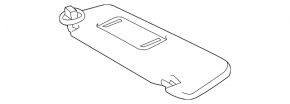 Right visor for Lexus CT200h 11-13, gray, without hook