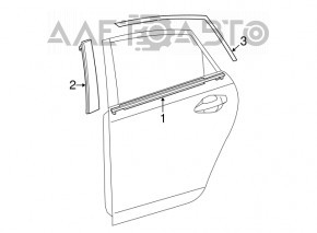 Toyota Prius V 12-17 right rear side door trim