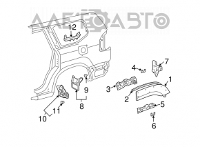 Rear right mudguard for Lexus GX470 03-09