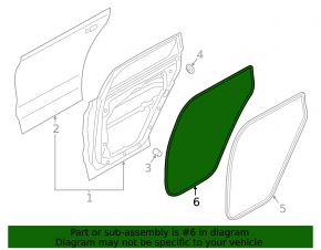 Rear left door seal Hyundai Santa FE 19-23
