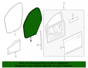 Front left door seal Chevrolet Impala 14-20