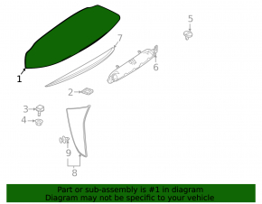 Mercedes H247 GLA 20-26 central trunk lid spoiler, broken guide