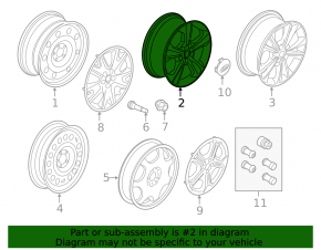 Wheel disk R17 Ford Escape MK3 13-19 type 1, curb