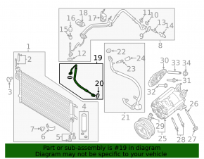 Lincoln MKC 15-16 condenser-compressor air conditioning hose