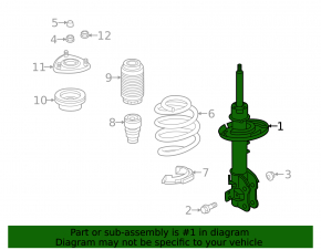 Front right shock absorber assembly for Mazda 6 2014-2015