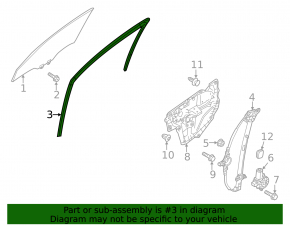 Front left glass seal Mazda 6 17-21