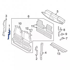 Radiator deflector right Ford Edge 19- 2.0T 2.7T