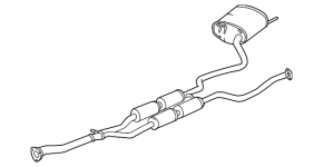Exhaust line middle part with barrel right Acura TLX 15-17 3.5 AWD