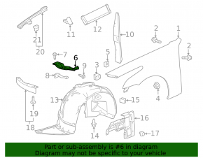 Front left upper fender bracket for Cadillac CTS 14-19