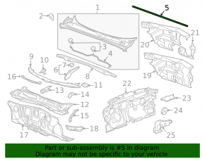 Chevrolet Malibu Hood Seal 16-23