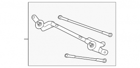Windscreen wiper linkage with motor Nissan Rogue 14-20