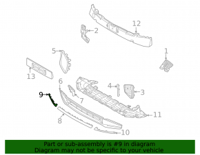 Right front bumper lower grille molding for Volvo XC90 25-26, chrome, type 2
