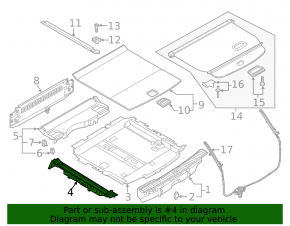 Left trunk floor bracket for Audi Q8 19-25