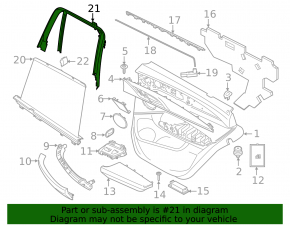 BMW X3 G01 18-24 inner rear left door frame for curtain