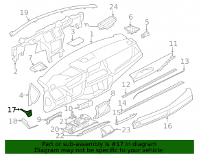 Front panel trim left BMW X5 F15 14-18 dark wood
