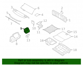 BMW 335i e92 07-13 trunk box for tools, no 1 mount