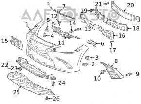 Right front bumper molding for Lexus ES250 ES300h ES350 19-24 F-SPORT