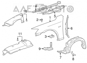Left wing door seal for Lexus IS250 IS300 IS350 06-13
