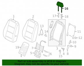 Headrest front right VW Passat b8 16-19 USA leather beige