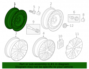 Wheel disk iron R15 VW Jetta 11-16 USA